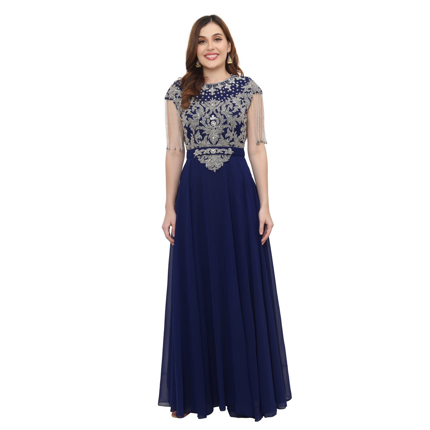 Royal Blue Off Shoulder A Line Blue Satin Prom Dress With Puffy Sleeves And  Pleats Perfect For Evening Formal Events, Birthdays, And Parties 2023  Collection From Donnaweddingdress26, $70.42 | DHgate.Com